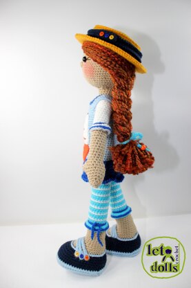 Crochet Doll Pattern, Amigurumi doll pattern, Large doll, 21"/53cm, Fay