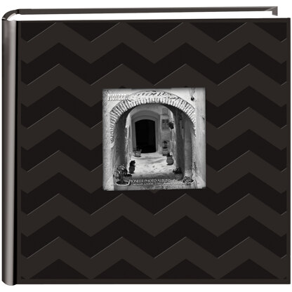 Pioneer 2-Up Embossed Photo Album 4"X6" - Black Chevron