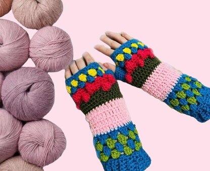 Funky Fingerless Crochet Gloves