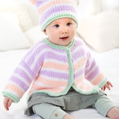 Cardigan, Hat & Top knitted in King Cole Comfort Chunky - Babies - P6107 - Leaflet