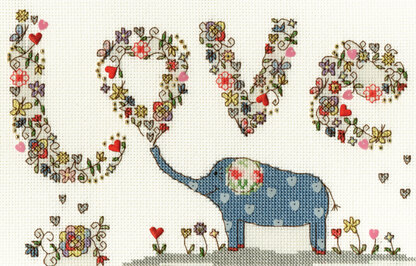 Bothy Threads Love Elly Cross Stitch Kit - 25cm x 16cm