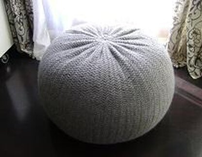 DIY Tutorial XXL Large Knitted Pouf Poof, Ottoman, Footstool, Home Decor, Pillow, Bean Bag, Floor cushion