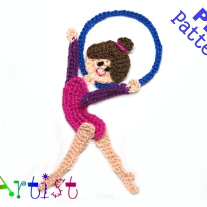 Gymnastic 5 Crochet Applique Pattern