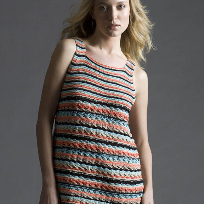 Striped Square Neck Tank in Tahki Yarns Cotton Classic