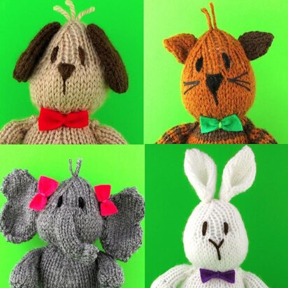 Sam Bear and Friends - Dog, Cat, Elephant and Rabbit.