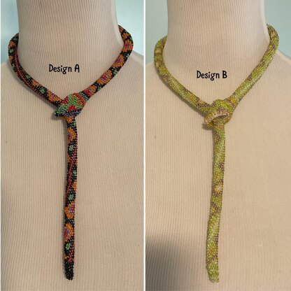 Reversible Bead Crochet Snake Necklace