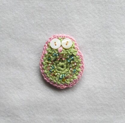 Beaded Owl Pin