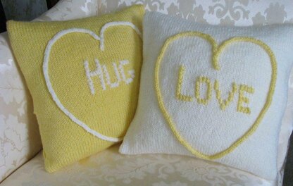 Love Heart Cushions (Love & Hug)