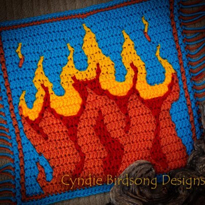 Study of Texture Mosaic Crochet square: Fire