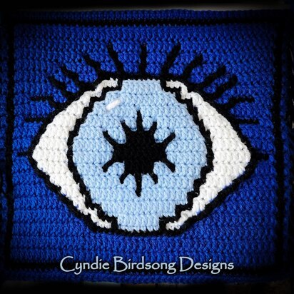 Evil Eye - Overlay Mosaic Crochet Square