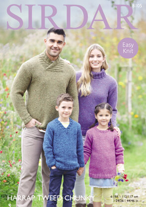Sweaters in Sirdar Harrap Tweed Chunky - 8105 - Downloadable PDF