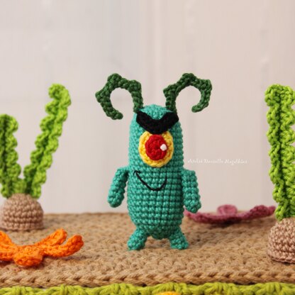 Mini Evil One-Eyed Alien Amigurumi Crochet Pattern – Fanart Inspired (PDF)