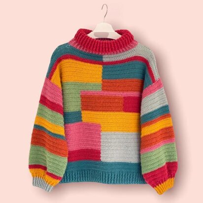 Fluffy Day Colour Block Sweater