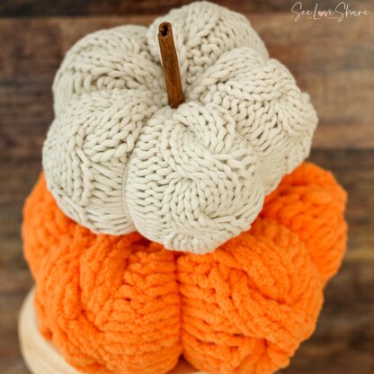 Knit Cable Stitch Pumpkin & Beginner Guide