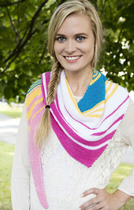 Diagonal Striped Scarf in Plymouth Yarn Cleo - F668 - Downloadable PDF