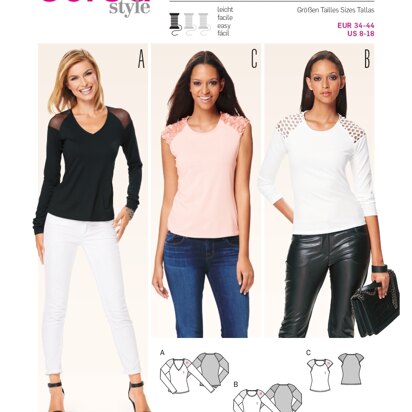 Burda Women's Shirt Sewing Pattern B6630 - Paper Pattern, Size 8-18