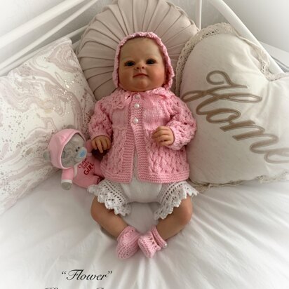 Flower cardigan and bloomers set