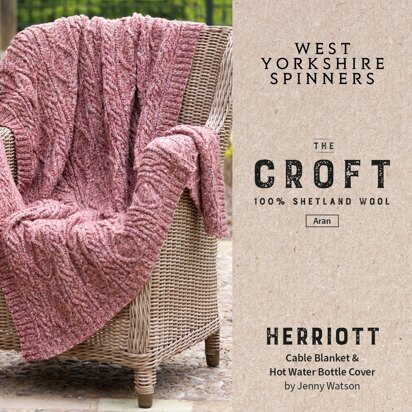 Herriott Cable Blanket & Hot Water Bottle Cover in West Yorkshire Spinners - DPB0245 - Downloadable PDF