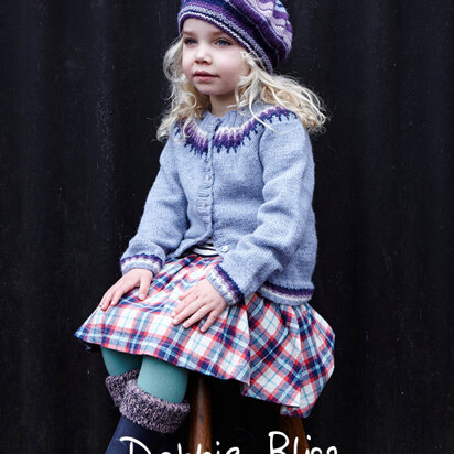 "Agnes Cardigan & Beret" - Cardigan Knitting Pattern For Girls in Debbie Bliss Aymara - DB208