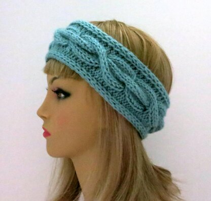 Tatyana Hat and Headband  with 3D Cables