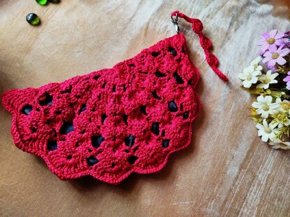 A Crochet half Circle Bag