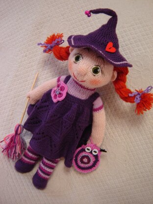 Knitting pattern pumpkin and witch halloween decor