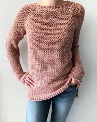 Oversized Crochet Sweater - Rose Dust Sweater