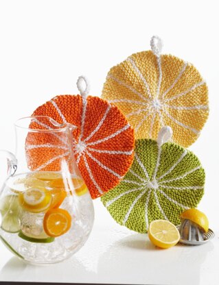 Citrus Slice Dishcloth in Bernat Handicrafter Cotton Solids