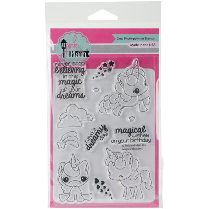 Pink & Main Clear Stamps 4"X6" - Magical Unicorns