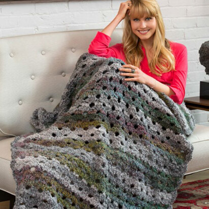 Shaded Greys Throw in Red Heart Stellar - LW4839 - Downloadable PDF