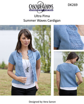 Summer Waves Cardigan in Cascade Ultra Pima - DK269