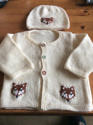 Baby cardigan and hat