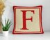 Initial Letter F Pillow Mini C2C Crochet Pattern Bordered Cushion ABC Name Bolster
