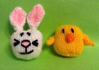 Easter Bunny and Chick Badges / Brooches