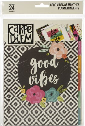 Carpe Diem Good Vibes Double-Sided A5 Planner Inserts - Monthly, Undated