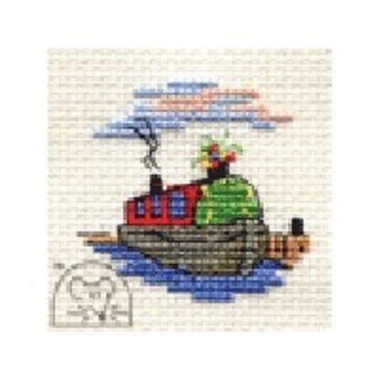 Mouseloft Stitchlets - Narrowboat Cross Stitch Kit - 64mm