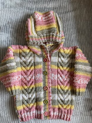 Striped Cable Hoodie