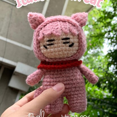 Itadori Pink Cat crochet pdf pattern