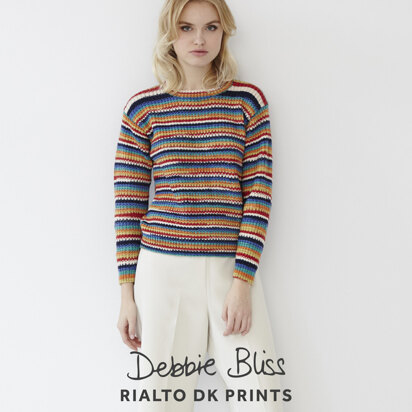 Debbie Bliss Striped Ribbed Jumper PDF