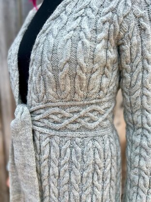 Tie Front Cabled Cardigan