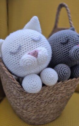 Sleeping Cat Crochet Amigurumi Plush Doll