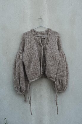 Balloon sleeve short cardigan