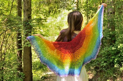 Soft Rainbow Shawl