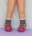 Childrens Stripe Sock 2 Strap Sandal Slippers