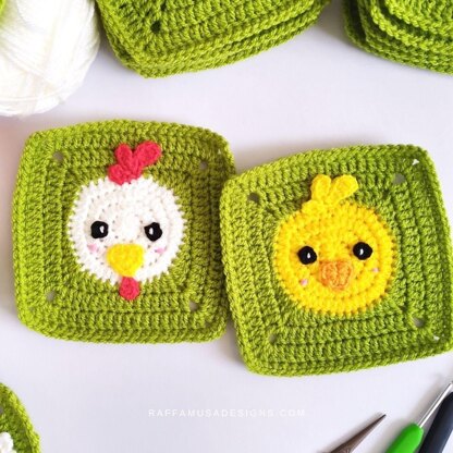 Chicken & Chick Granny Square