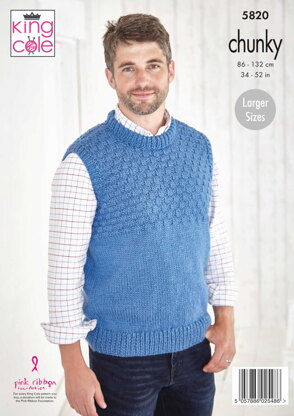 Sweater and Slipover Knitted in King Cole Big Value Chunky - 5820 - Downloadable PDF