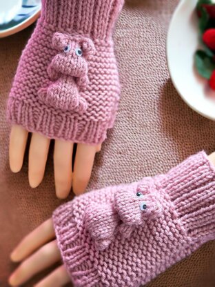 Hippo Fingerless Gloves