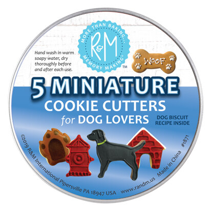 R&M Mini Dog Bone Cookie Cutters Set of 5