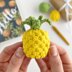 Pineapple crochet keychain pattern Amigurumi toy Bag charm Car mirror hanging decor