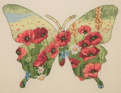 Anchor Butterfly Silhouette Cross Stitch Kit - 20cm x 26cm
